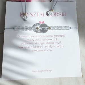 Bransoletka z kryształem górskim – złoto 585