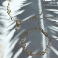 Światło działania Choker i bransoletka z cytrynem złoto 585
