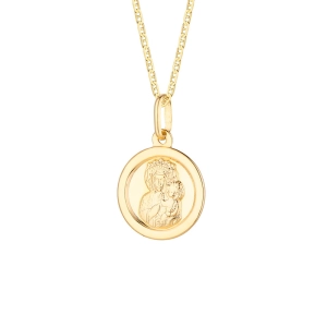 Złoty medalik z Matką Bożą 13 mm próby 585