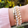 Złota bransoletka handmade z kwarcem 3 kolory 585
