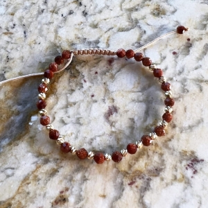 Złota bransoletka z piaskiem pustyni handmade 585