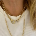 Złoty choker i bransoletka z cytrynem - złoto 585