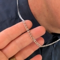 Łańcuszek z białego pełnego złota pancerka pave 3,80 mm 585