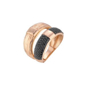 Złoty pierścionek Duo Agate Rose próby 585