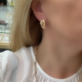 Złote kolczyki dwie obrączki rose 18 mm próby 585