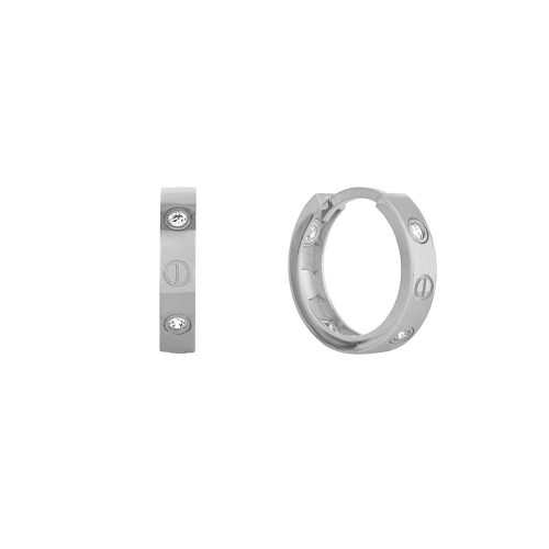 Kolczyki Orbit z białego złota 585