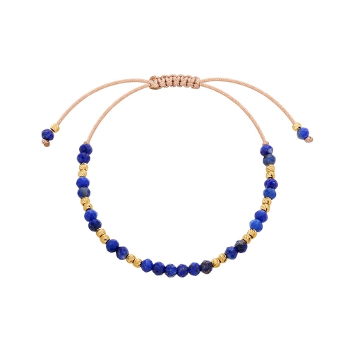 Złota bransoletka i choker z lapis lazuli próba 585