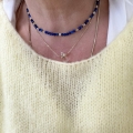 Złota bransoletka i choker z lapis lazuli próba 585