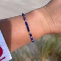 Złota bransoletka i choker z lapis lazuli próba 585