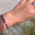 Złota bransoletka i choker z lapis lazuli próba 585