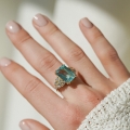 Royal Sky Blue i diamenty próby 585