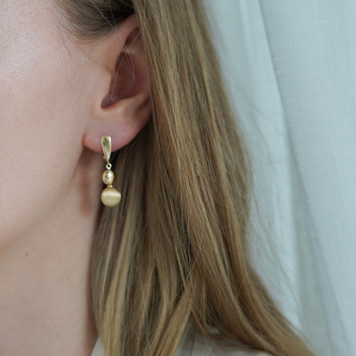 Złote kolczyki Satin Drop próby 585