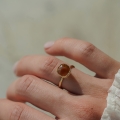 Złoty zestaw Amber Glow z kwarcem próby 585