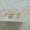 Złote kolczyki PURE Oval Link próby 585