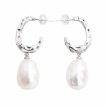 Srebrne kolczyki 925 z perłą Pearl Arc