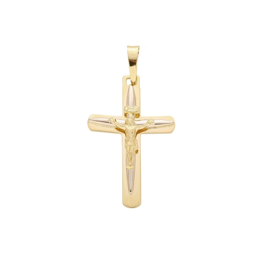 Złoty krzyżyk z Jezusem próby 585 klasyczny 4,2 cm