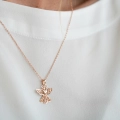 Łańcuszek z aniołkiem z różowego złota próby 585 Angel Rose