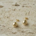 Złote kolczyki diamentowane kulki 8 mm próby 585