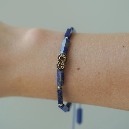 Bransoletka Lapis Infinity próby 585