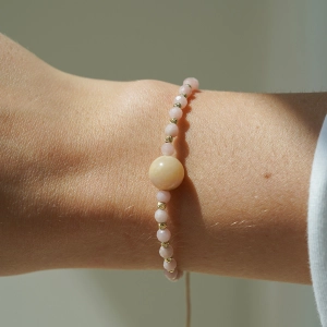 Bransoletka Pink Opal próby 585