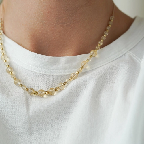 Choker Golden Citrine próby 585