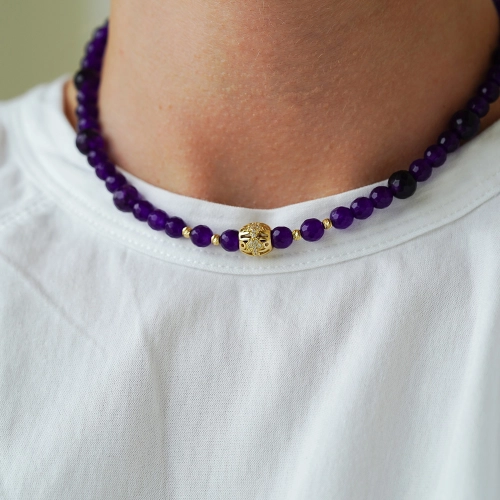 Choker i bransoletka Violet Jade próby 585