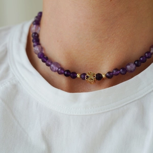Choker i bransoletka Amethyst Harmony próby 585