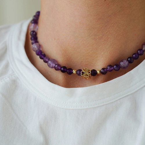 Choker i bransoletka Amethyst Harmony próby 585