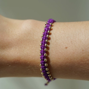 Złota bransoletka Purple Weave próby 585