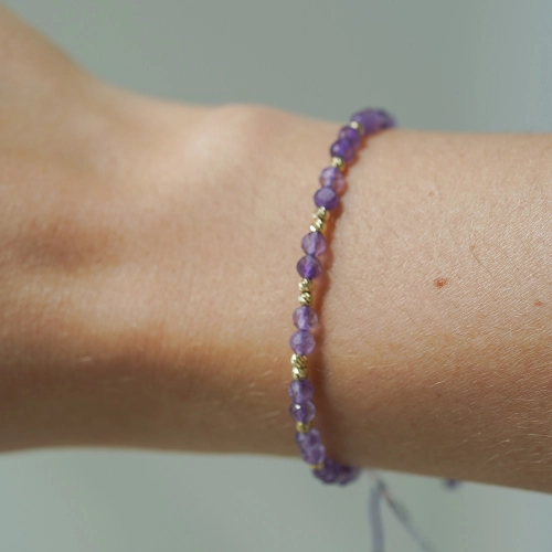 Złota bransoletka Amethyst Light próby 585