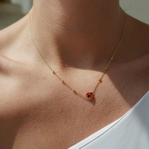 Złoty naszyjnik Ladybug próby 585