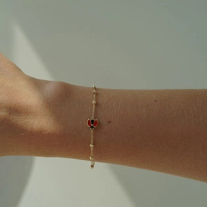 Złota bransoletka Lady Bug próby 585