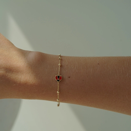 Złota bransoletka Lady Bug próby 585