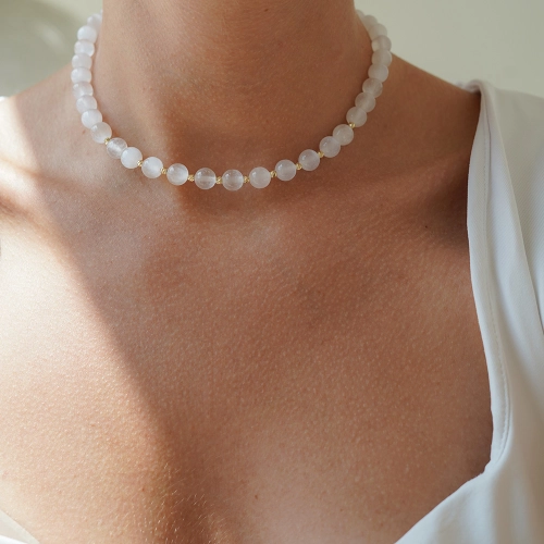 Złoty choker i bransoletka Selene White próby 585