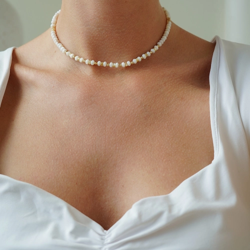 Złoty choker i bransoletka Shella Sand próby 585