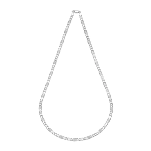 Srebrny łańcuszek Figaro z ozdobnymi blaszkami 4,8 mm próby 925