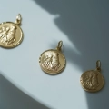 Złoty okrągły medalik szkaplerz próby 585