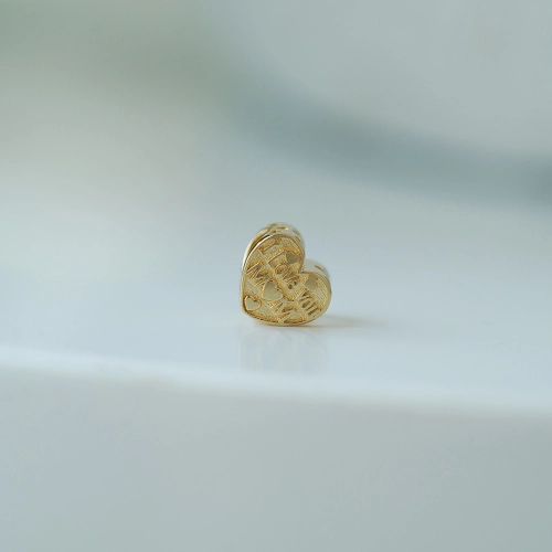 Złoty moduł serce I Love You próby 585
