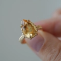 Złoty pierścionek z naturalnym cytrynem 5,40 ct próby 585
