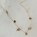 Złoty choker z motywem LOVE buziaki XOXO próby 585