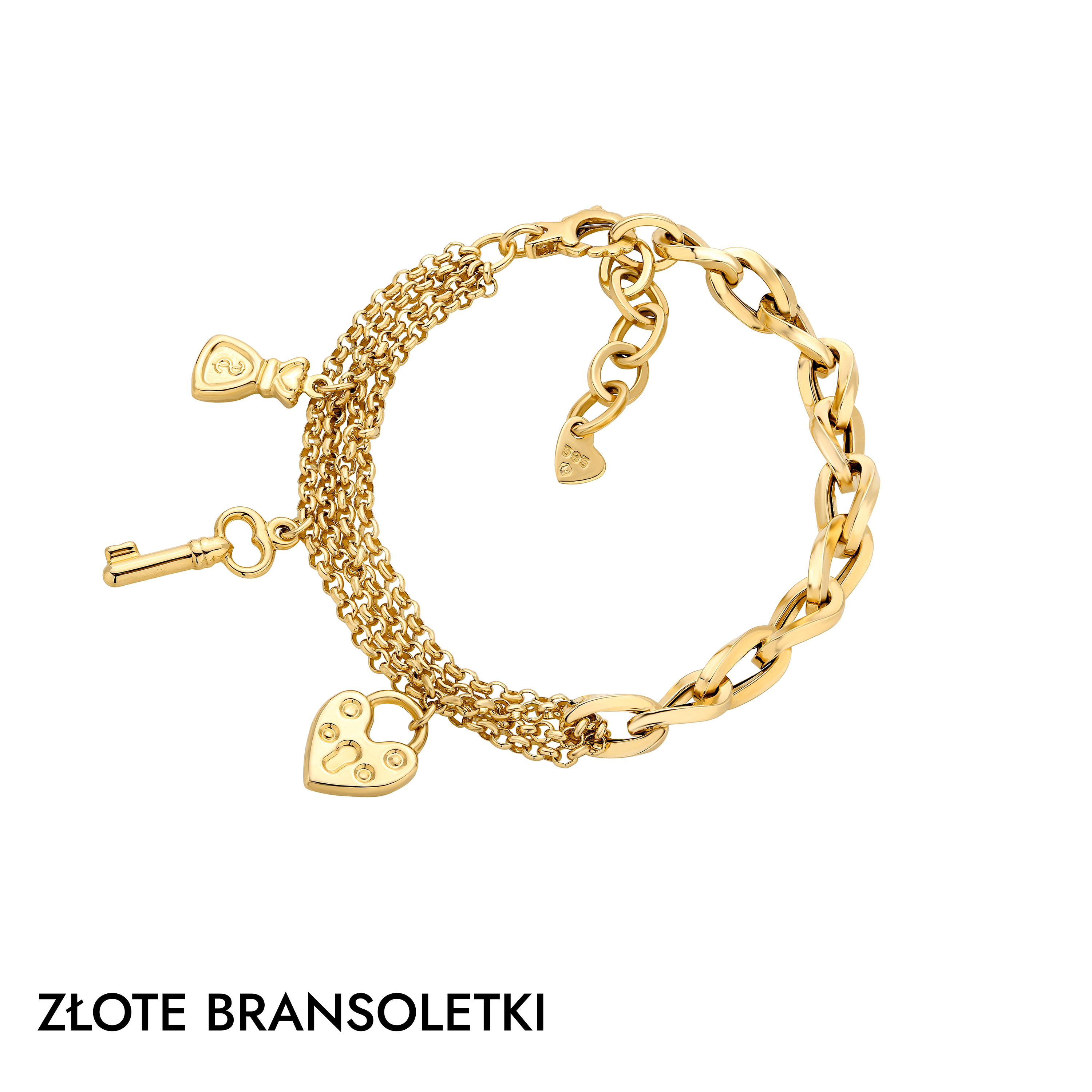 Złote bransoletki damskie